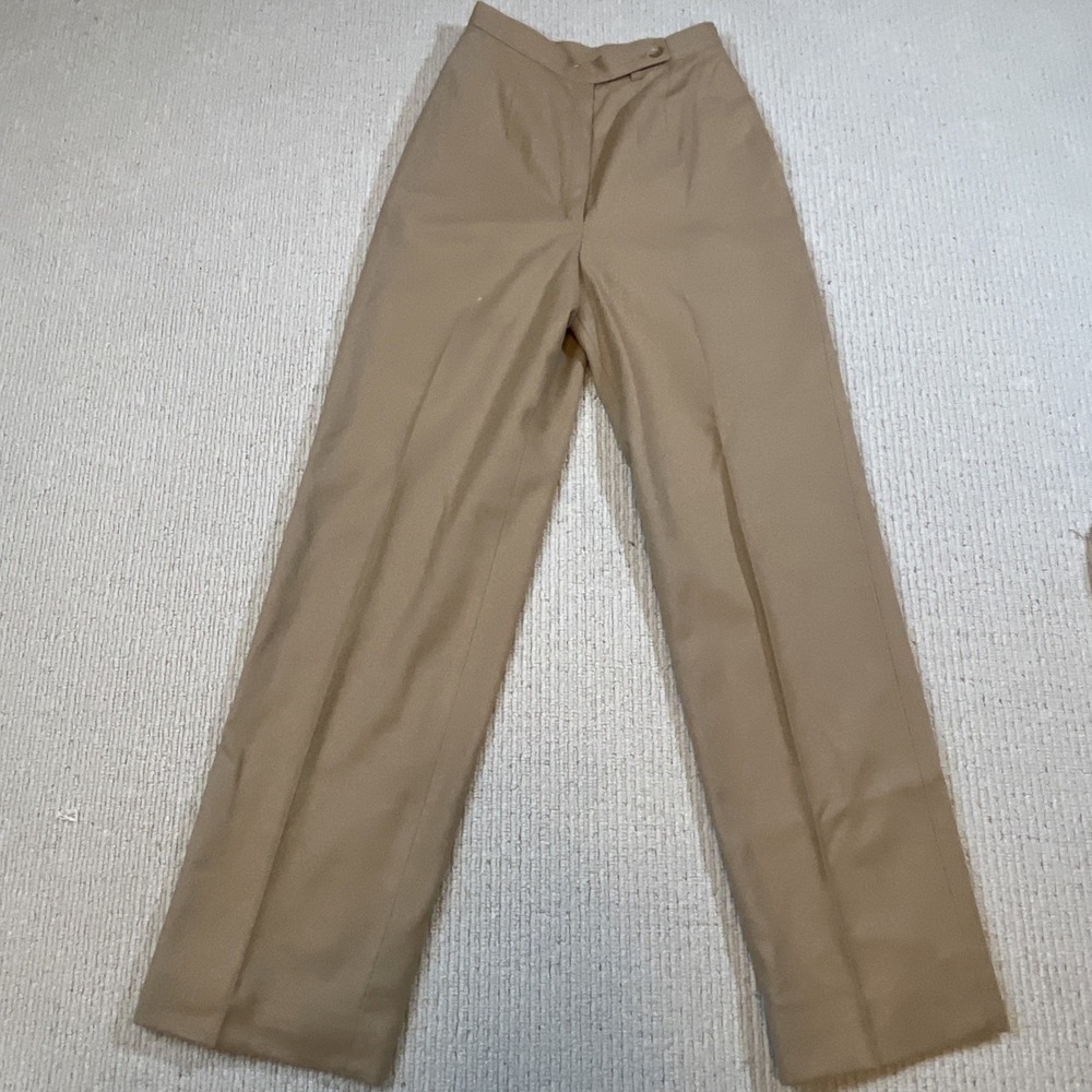 Pendleton Vtg  Women 2 Petite  100% Virgin Wool  Trouser Pants Lined Camel Brown